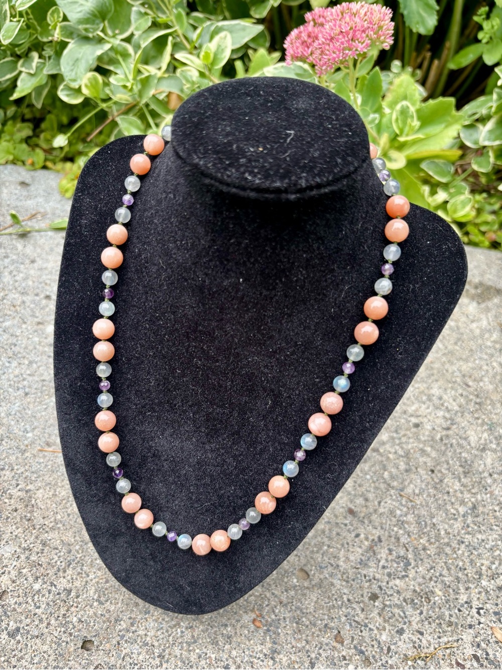 Beaded Moonstone necklace.